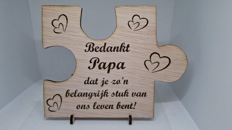 Bedankt Papa puzzelstukje