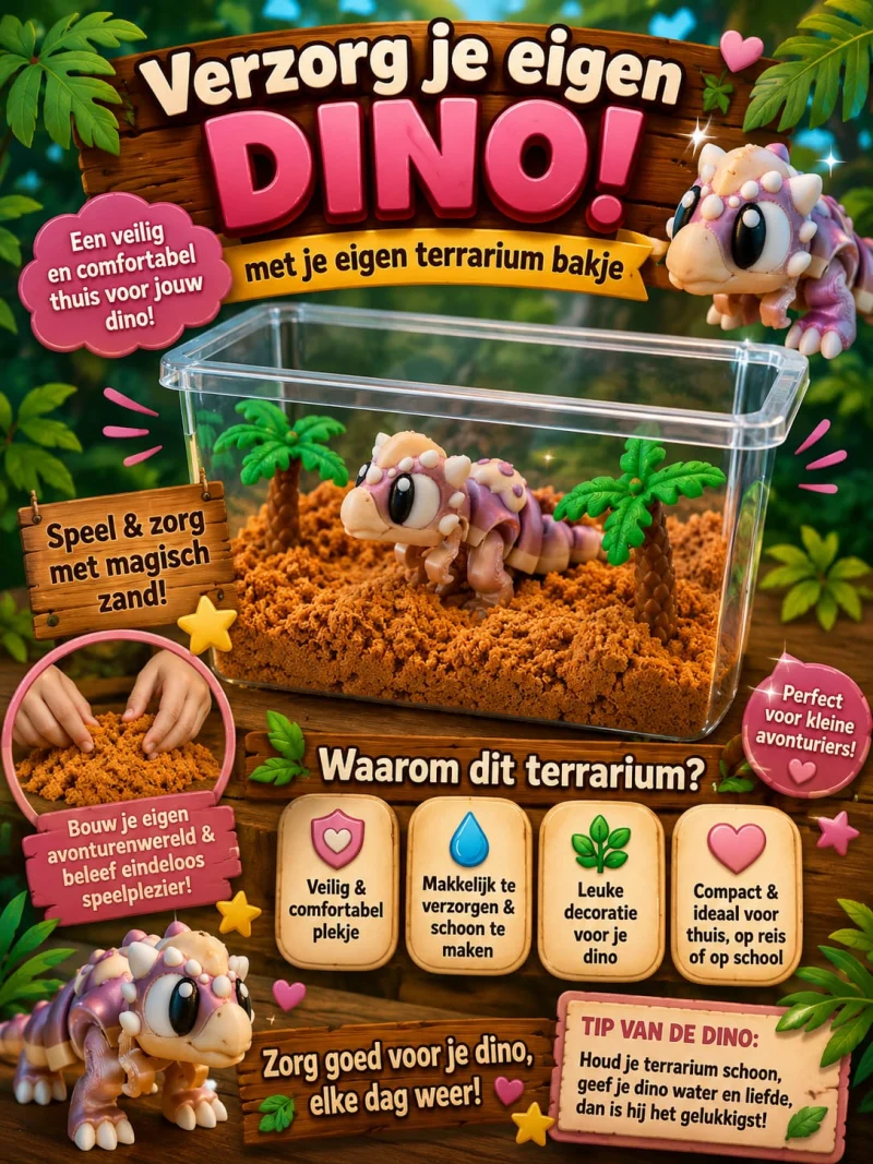Terrarium met een Dino